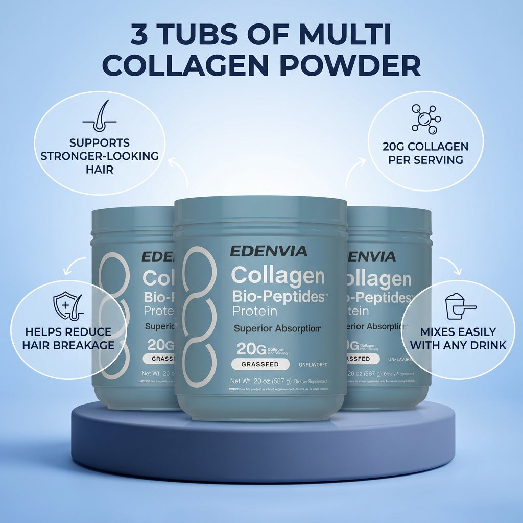 3 Tubs Of Multi Collagen Powder
